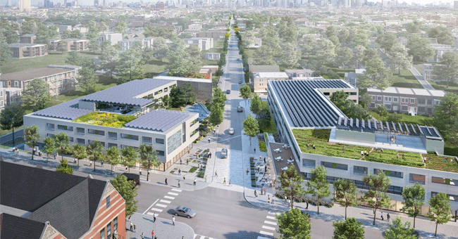 Garfield Green: reforçar a resiliência climática num bairro histórico de Chicago