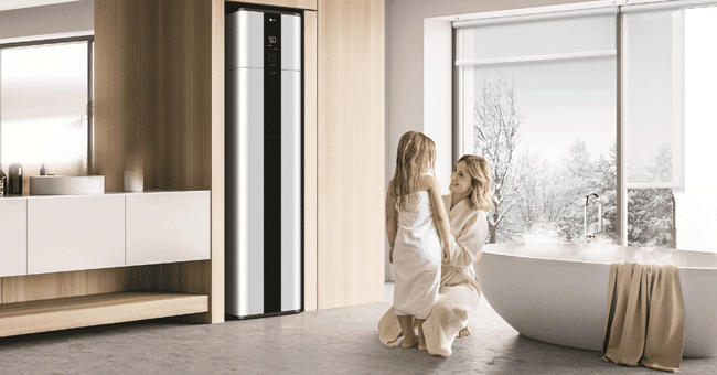 AQUECEDOR DE ÁGUA DA LG OFERECE UM DESEMPENHO  ULTRA EFICIENTE E AMIGO DO AMBIENTE  COM UM DESIGN DISTINTO