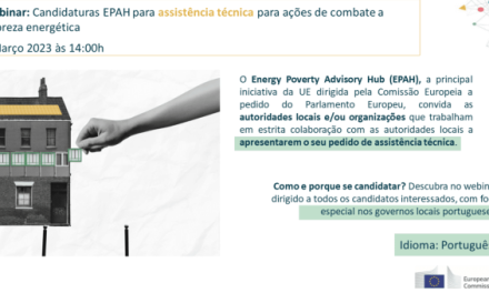 CENSE e EPAH preparam webinar sobre candidaturas a apoio técnico para combater pobreza energética a nível local