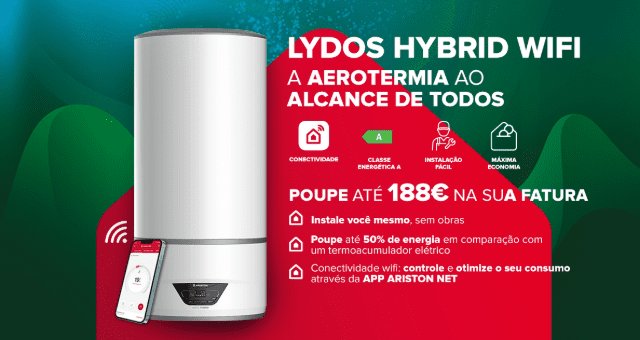 Lydos Hybrid Wifi: o melhor produto para substituir o seu termoacumulador quando as obras não são uma opção e a poupança é a sua prioridade