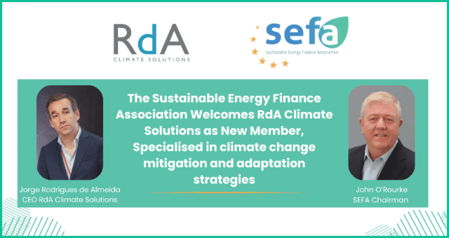 RdA Climate Solutions é o novo membro da Sustainable Energy Finance Association